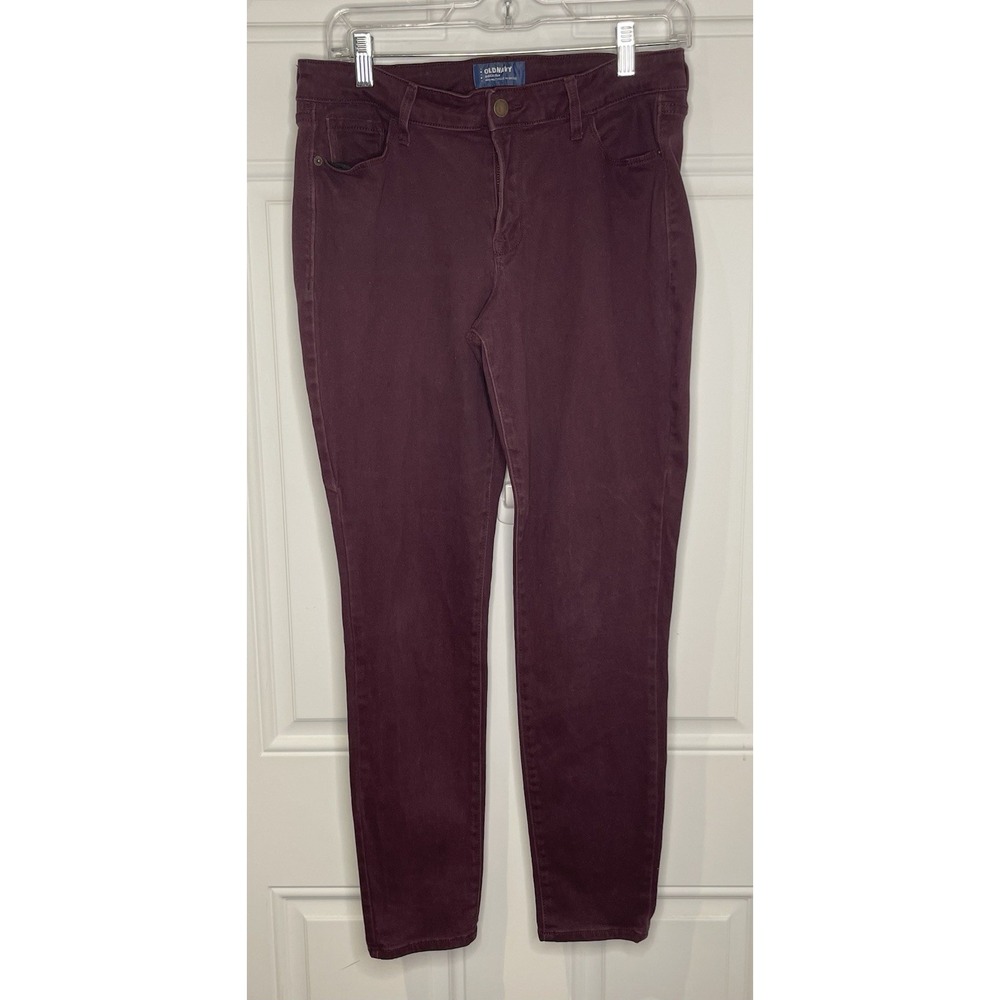 Old Navy Women's 10 Rockstar Skinny Jeans Mid-Rise Purple Eggplant Plum